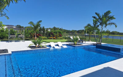 Pool Landscape Projects: Showing Landscape Installation Stages During Pool Construction Process